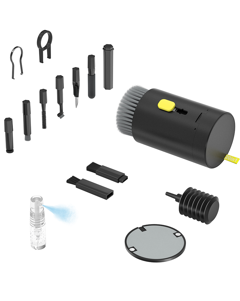 Tounee Keyboard Cleaner Kit, Electronics Cleaning Kit with Retractable Big Brush, Portable, 20 in 1 Multi-Tool Kit for Phones, Tablet, Computer, PC Monitor,TV Camera Lens with 2.5ml Mist Spray