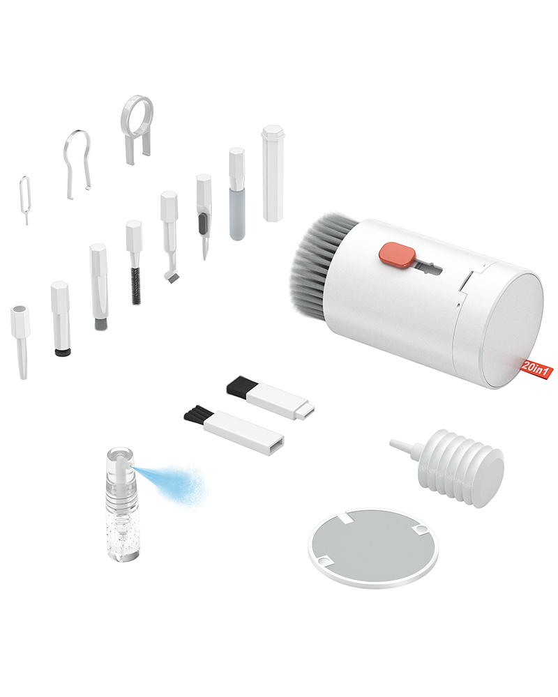 Tounee Keyboard Cleaner Kit, Electronics Cleaning Kit With Retractable Big Brush, Portable, 20 In 1 Multi-Tool Kit For Phones, Tablet, Computer, PC Monitor,TV Camera Lens With 2.5ml Mist Spray