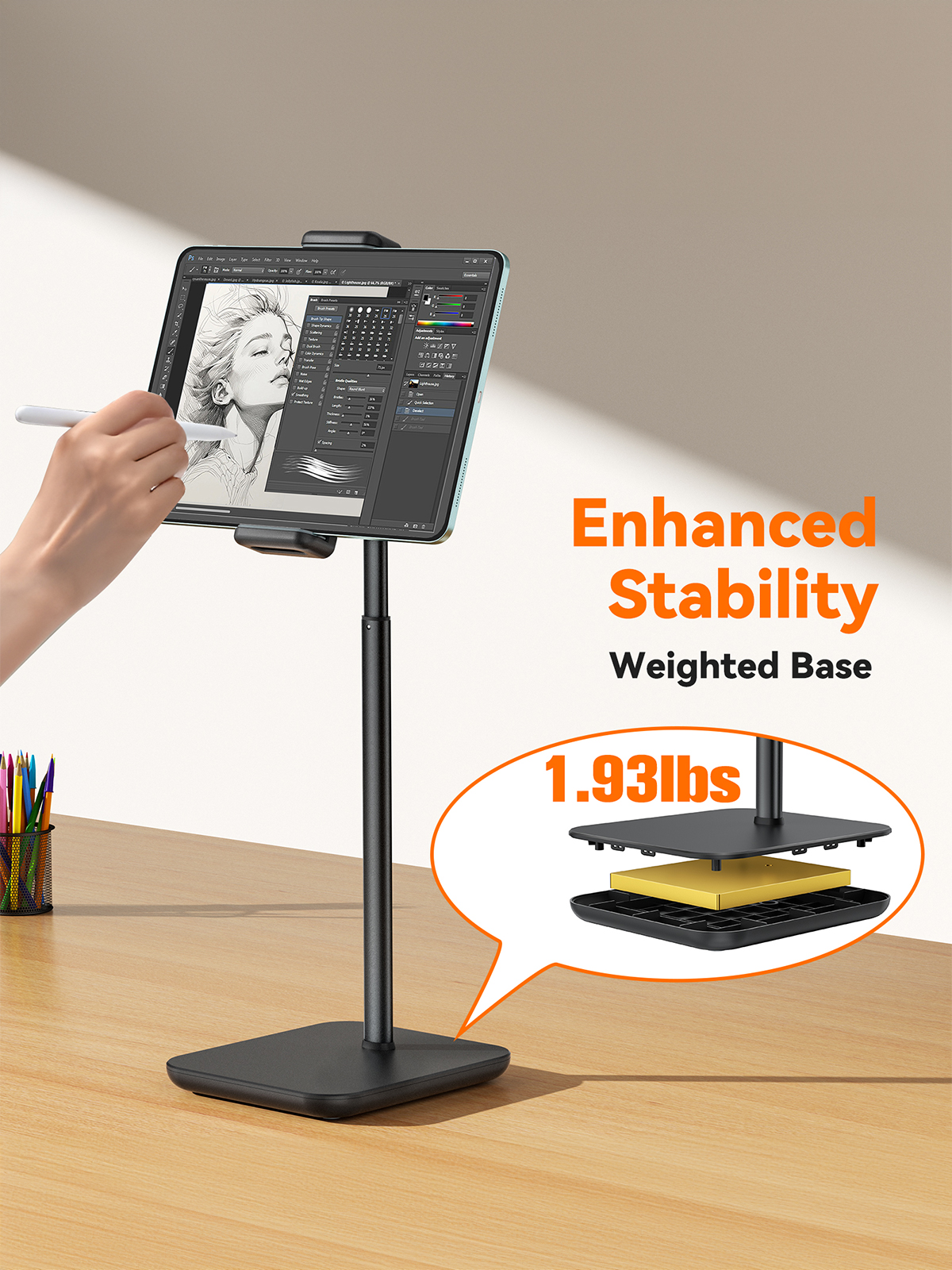 Adjustable iPad Stand with 21